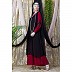 Party wear double layered abaya- Black-Red